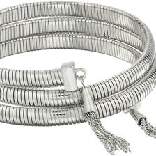 Vince Camuto Tassel Coil Bracelet w/ Chain Light Rhodium