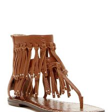 Incaltaminte Femei Sam Edelman Griffen Fringe Sandal SADDLE