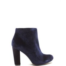 Incaltaminte Femei CheapChic Major Muse Chunky Velvet Booties Navy