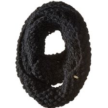 Cole Haan Popcorn Stitch Handknit Infinity Scarf Black