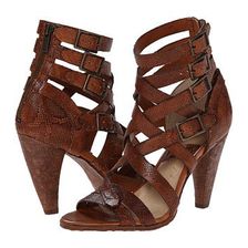 Incaltaminte Femei Frye Mika Strappy Heel Cognac Embossed Leather