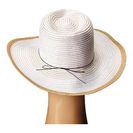 Accesorii Femei San Diego Hat Company MXM1018 Panama Fedora Hat with Gold Bead Trim White