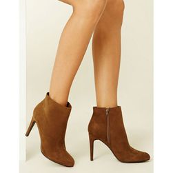 Incaltaminte Femei Forever21 Faux Suede Ankle Booties Cocoa