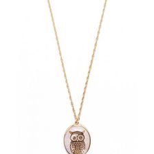 Bijuterii Femei Forever21 Owl Faux Stone Pendant Necklace Gold