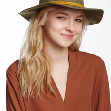 Accesorii Femei David Young Faux Suede Panama Hat OLIVE