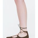 Incaltaminte Femei CheapChic Perfect Pick Pointy Lace-up Flats Olive