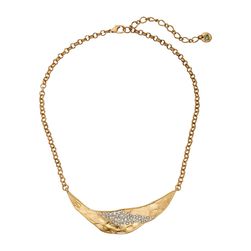 The Sak Metal Pave Bib Necklace 16" Gold