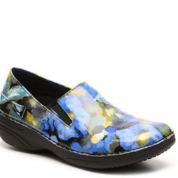 Incaltaminte Femei Spring Step Ferrara Watercolor Floral Work Clog Blue