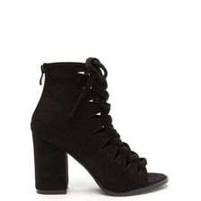 Incaltaminte Femei CheapChic Street Cred Chunky Laced Cut-out Booties Black