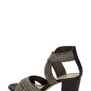 Incaltaminte Femei Sole Society Joesy Block Heel Sandal Women BLACK- WHITE