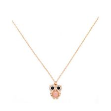 Bijuterii Femei Forever21 Rhinestone Owl Pendant Necklace Goldlight pink