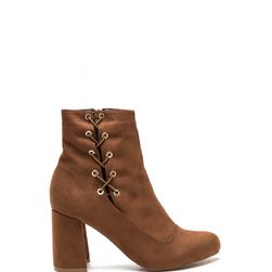 Incaltaminte Femei CheapChic Lace To The Top Chunky Booties Brown
