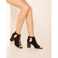 Incaltaminte Femei Forever21 Faux Suede Cutout Booties Black