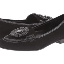 Vaneli Marret Black Suede/Black Super Croc Print