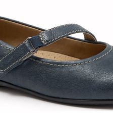 Trotters Simmy Dark Blue Veg Tumbled Leather