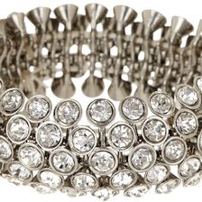 Natasha Accessories Rounded Crystal Bracelet SILVER