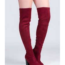 Incaltaminte Femei CheapChic Laced Into Action Over-the-knee Boots Burgundy