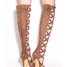 Incaltaminte Femei CheapChic X-cellent Style Faux Suede Heeled Boots Taupe