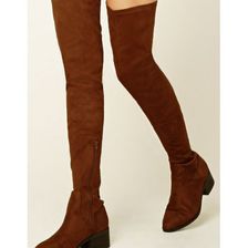 Incaltaminte Femei Forever21 Thigh-High Faux Suede Boots Brown