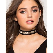 Bijuterii Femei CheapChic Rhinestone Suede Wrap Choker Black