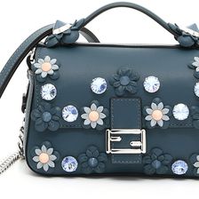 Fendi Double Micro Baguette Bag PAVONE+POLVERE+PALL