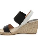Incaltaminte Femei Charles David Odessa Wedge Sandal BlackWhiteBeige