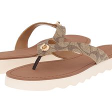 COACH Shelly Khaki/Chestnut Signature PVC/Matte Calf