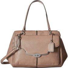 COACH Madison Text Leather Large Madeline East/West Satchel Ash