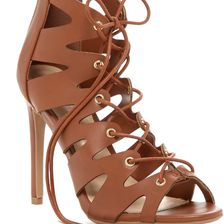 Legend Footwear Griffin Cutout Lace-Up Sandal COGNAC