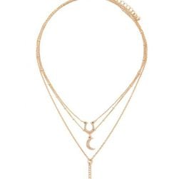 Bijuterii Femei Forever21 Layered Bar Pendant Necklace Gold