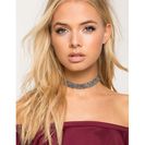 Bijuterii Femei CheapChic Diamond Grid Rhinestone Choker Hematite