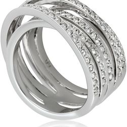 Swarovski Spiral Silver-Tone Ring 1156307 N/A