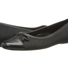 Vaneli Seana Black Herringbone Fabric/Black Nappa