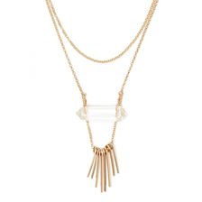Bijuterii Femei Forever21 Faux Crystal Layered Necklace Goldclear