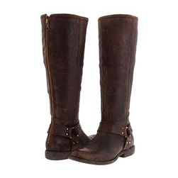 Incaltaminte Femei Frye Phillip Harness Tall Dark Brown Antiqued