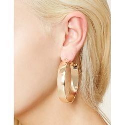 Bijuterii Femei Forever21 Flat Hoop Earrings Gold