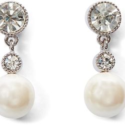 Ralph Lauren Stone & Faux-Pearl Earrings Whtprl/Cry/Slv