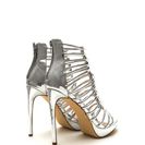 Incaltaminte Femei CheapChic Irresistible Caged Metallic Heels Silver
