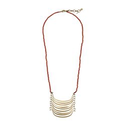 Lucky Brand Red and Gold Multi Moon Necklace Gold