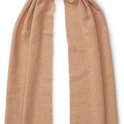 Ralph Lauren Basket-Weave Cashmere Scarf Camel