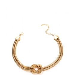 Bijuterii Femei CheapChic Knot Now Double Snake Chain Necklace Gold