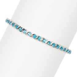 Savvy Cie Sky Blue CZ Tennis Bracelet silver-blue