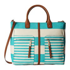 Tommy Hilfiger Rugby Stripe Convertible Tote Posy/Natural