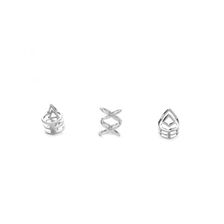 Bijuterii Femei Forever21 Geo Rhinestone Ring Set Silverclear