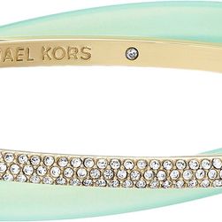 Michael Kors Pave Crisscross Hinged Bangle Gold/Mint Acetate/Clear Pave