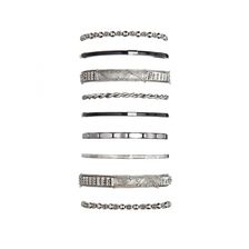 Bijuterii Femei Forever21 Abstract Etched Bangle Set Bsilverblack