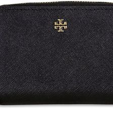 Tory Burch Robinson Leather Zip Coin Case - Black N/A
