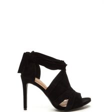 Incaltaminte Femei CheapChic Wrap Game Faux Suede Cut-out Heels Black
