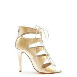 Incaltaminte Femei Forever21 Metallic Lace-Up Pumps Champagne