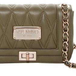 Valentino By Mario Valentino Beatriz Leather Diamond Quilt Sauvage Crossbody ARMY GREEN